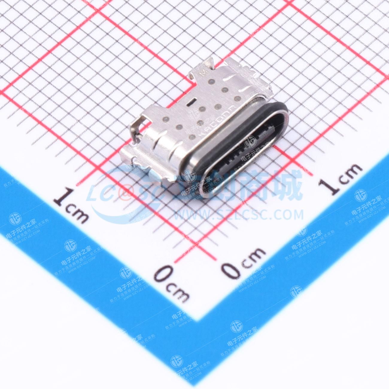 TWR48-18121605-K8 Type C 16PIN L=6.1MM CH0MM WATERPROOF CONN. REC.