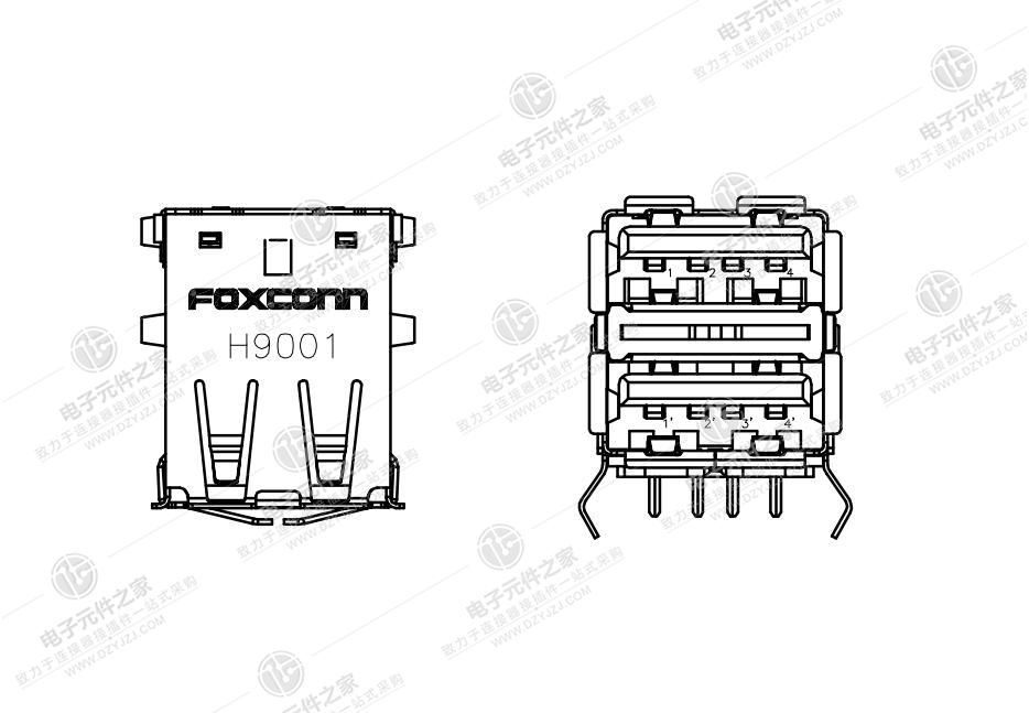 富士康双层USB 2.0
