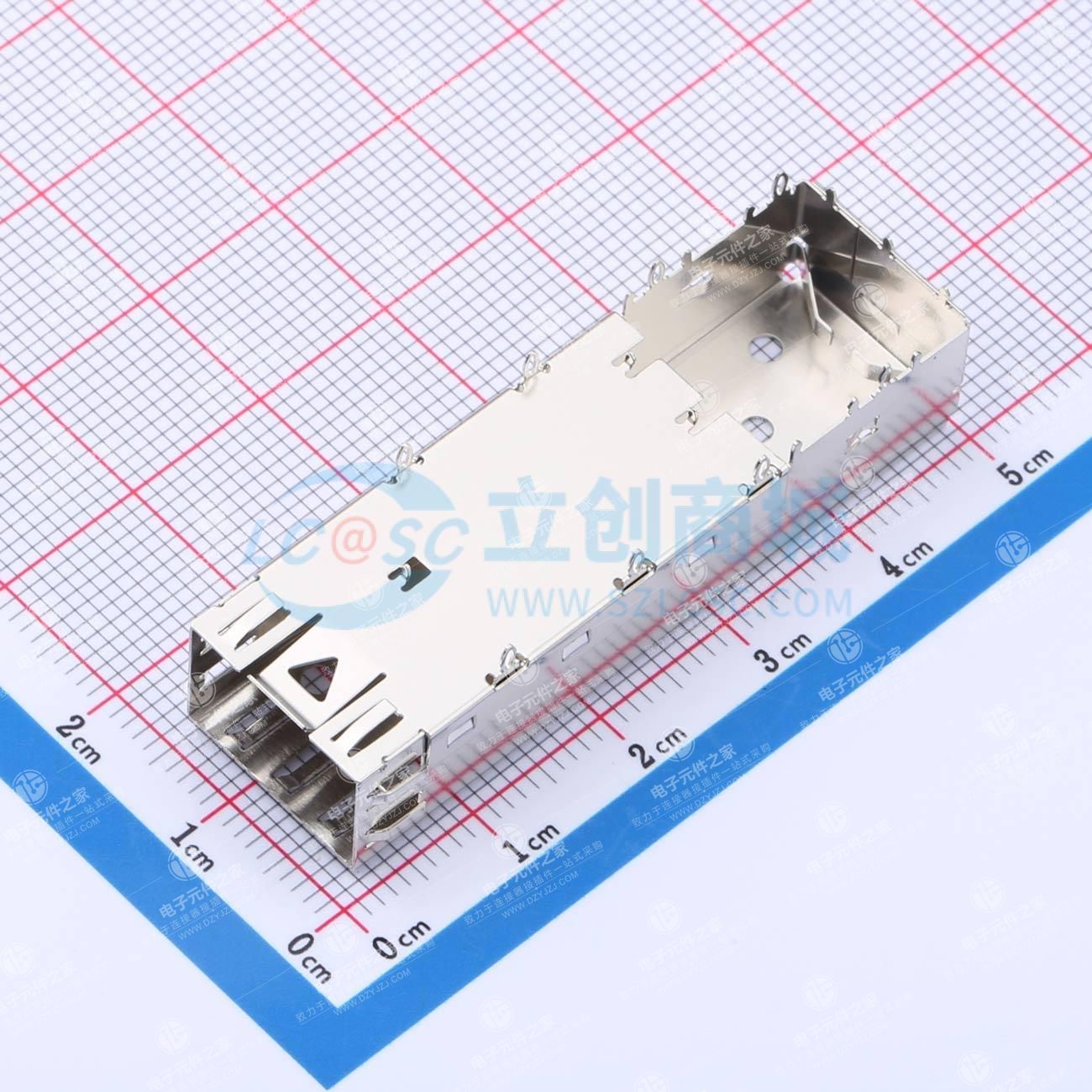 连接器 SFP CAGE 1x1 免焊压接式 千兆光纤笼子 光纤屏蔽罩 光纤笼子 引脚长度L2.2