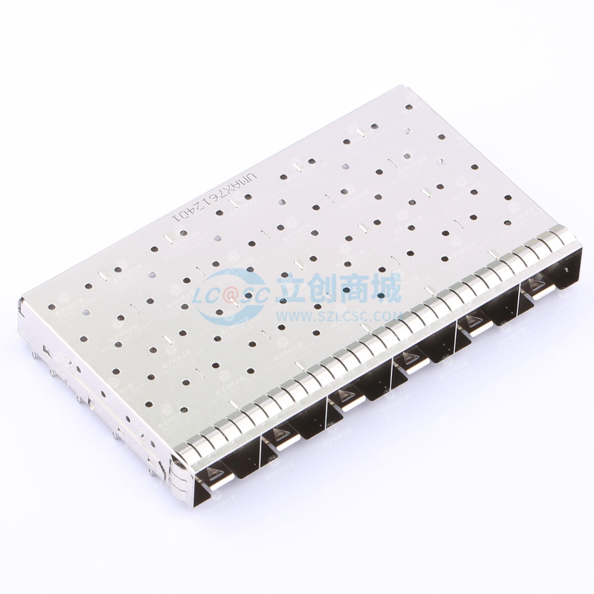 SFP+ CAGE 1x6 镀镍 通孔压配连接器
