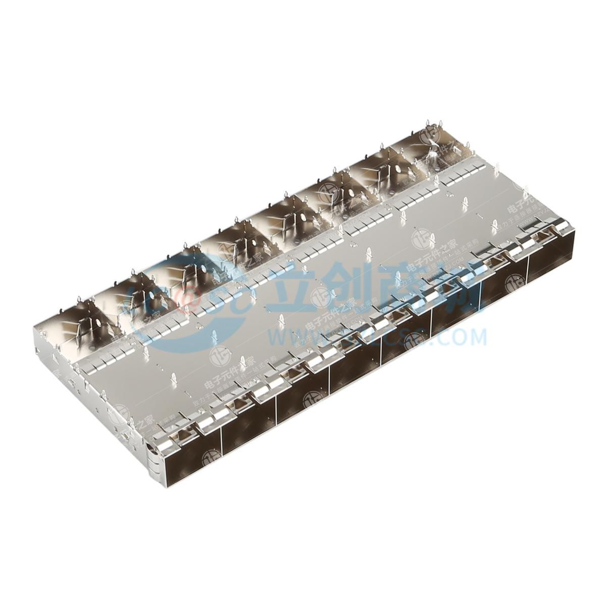 SFP+ CAGE 1x8，镀镍，通孔压配