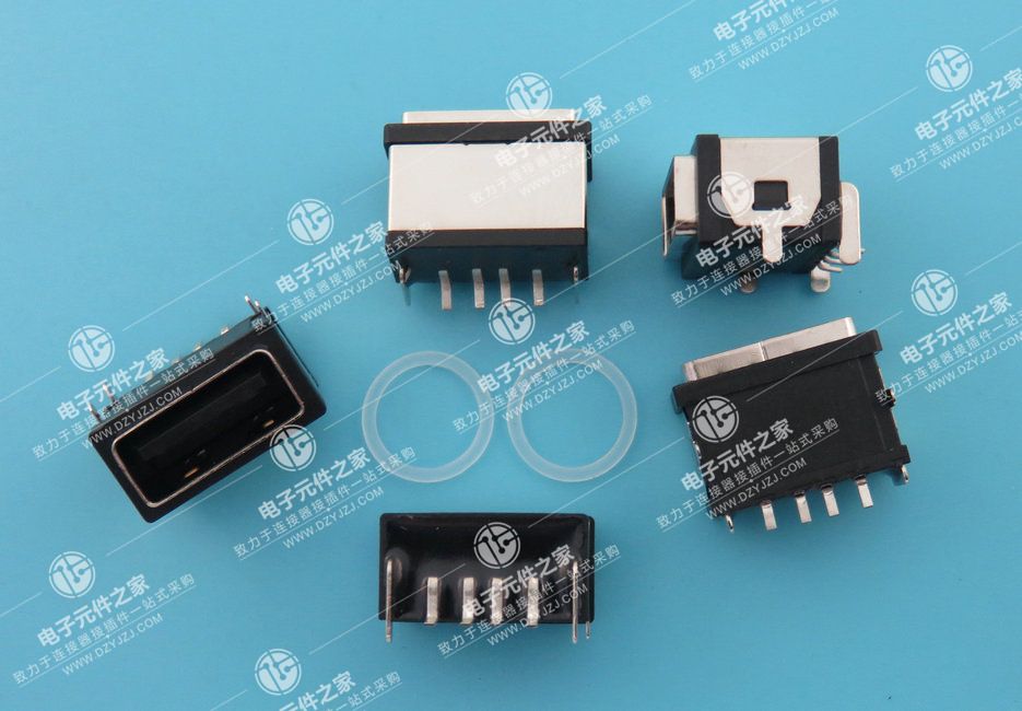 USB 2.0 AF 防水板下 外壳DIP 端子SMT