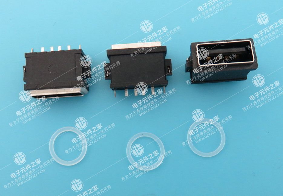 USB 2.0 AF 防水沉板 SMT 带防水胶圈
