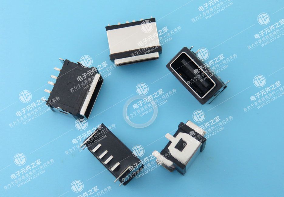 USB 2.0 AF 防水板下 外壳DIP 端子SMT