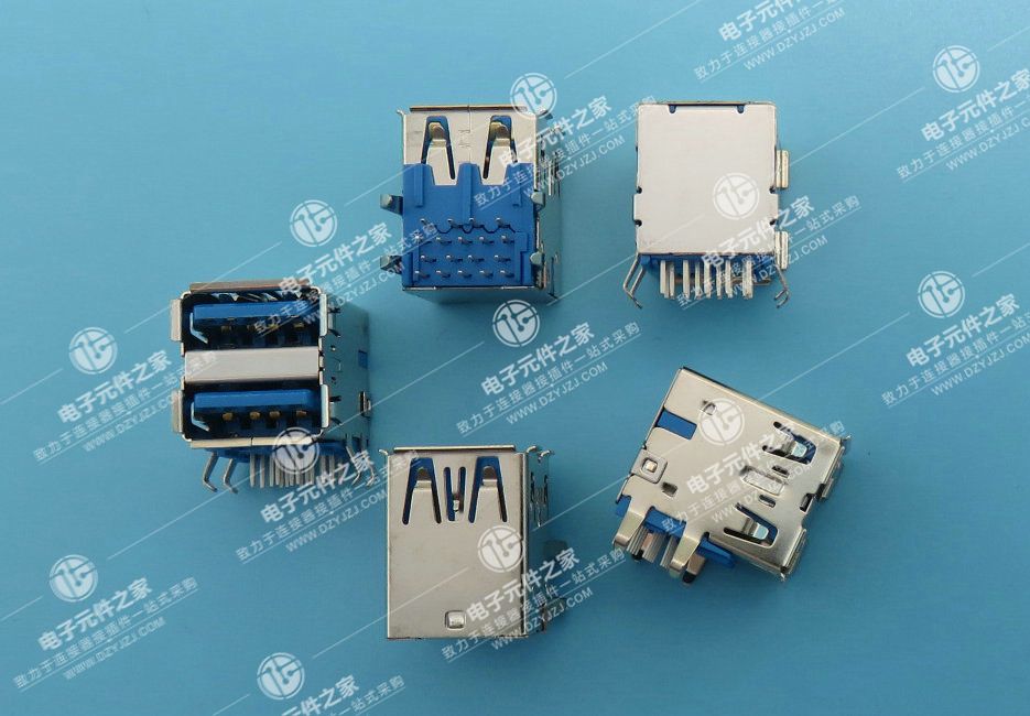 USB 3.0 AF 双层 90°DIP