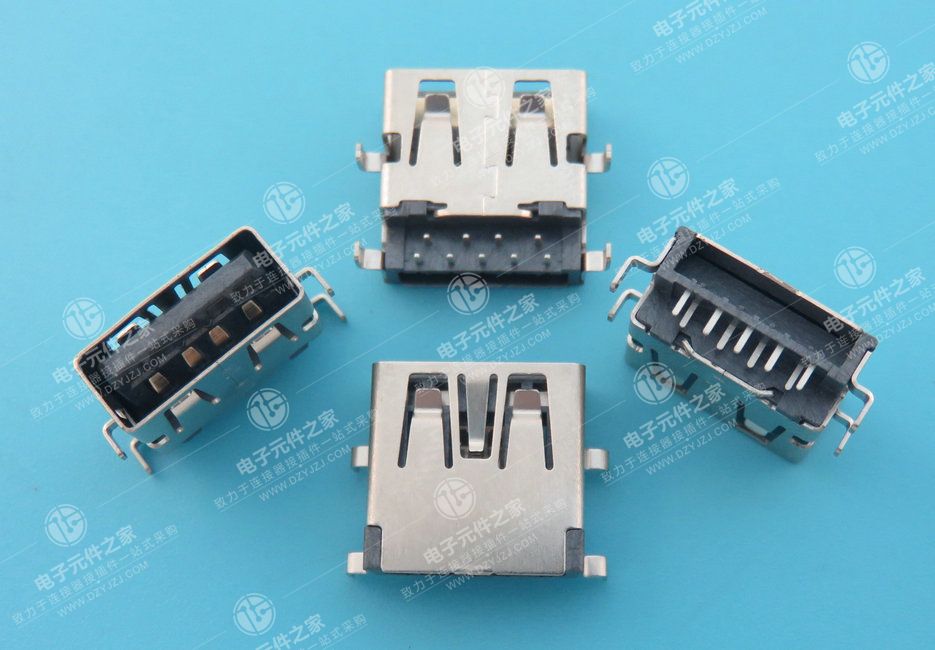 USB 3.0 AF 沉板DIP 板上3.3 无卷边