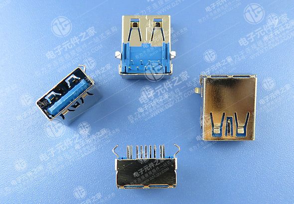 USB 3.0 AF 90°弯脚 端子DIP 无卷边