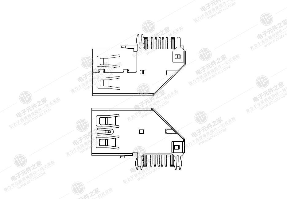 点击查看大图 USB 3.0 AF DIP 90°侧插 无卷边