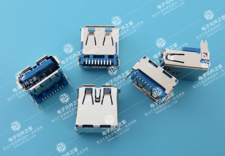 USB 3.0 AF 短体SMT 外壳DIP 有边