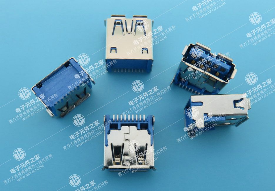 USB 3.0 AF 短体SMT 外壳DIP 有边