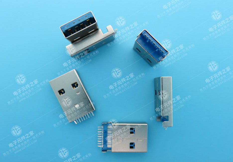 USB 3.0 AM贴片式 沉板1.9有柱