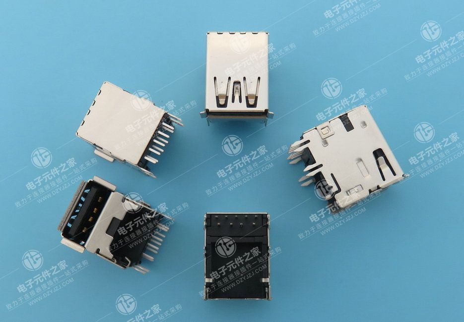 USB 3.0（下TYPE C空位）鱼叉脚间距6.0 90度DIP卷边