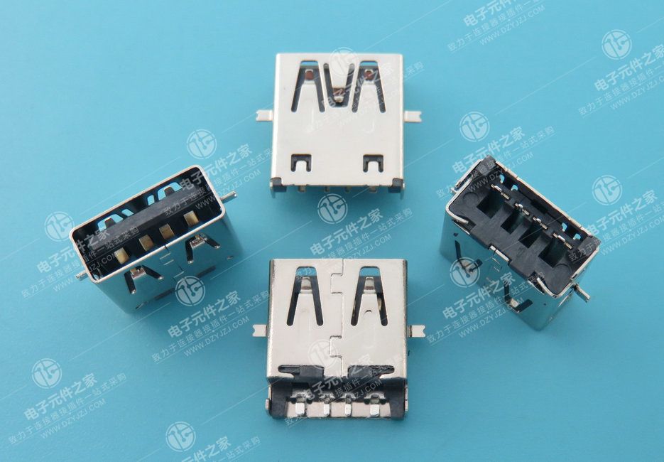 USB AF 沉板板上2.06 端子SMT 无卷边