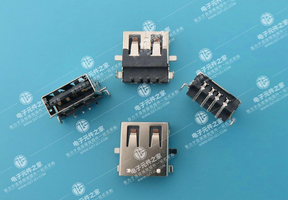 USB AF 90°DIP沉板板上4.9无卷边