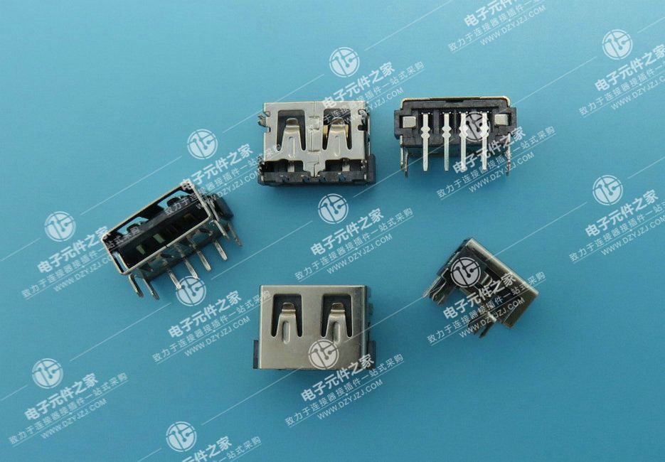 USB AF 10.0 外壳四脚DIP 端子DIP 5.7H 无边