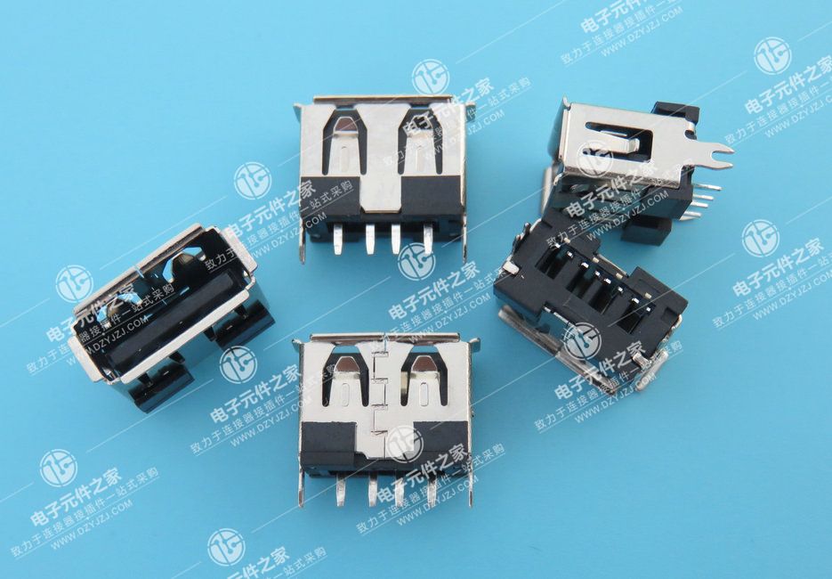USB AF 10.0 180°DIP 鱼叉脚 有卷边