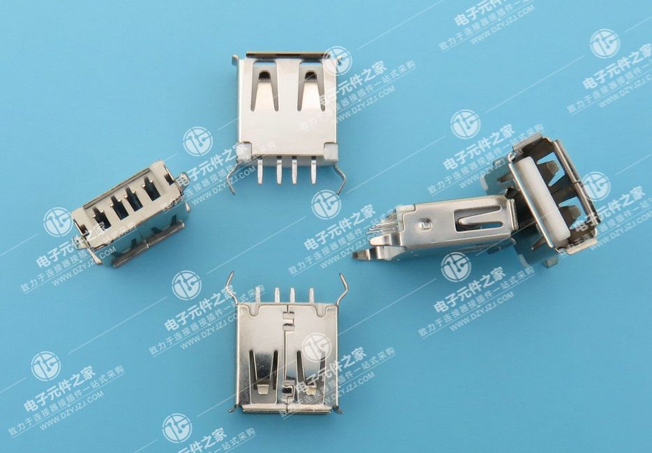 USB AF 180°DIP 13.7 弯脚有卷边
