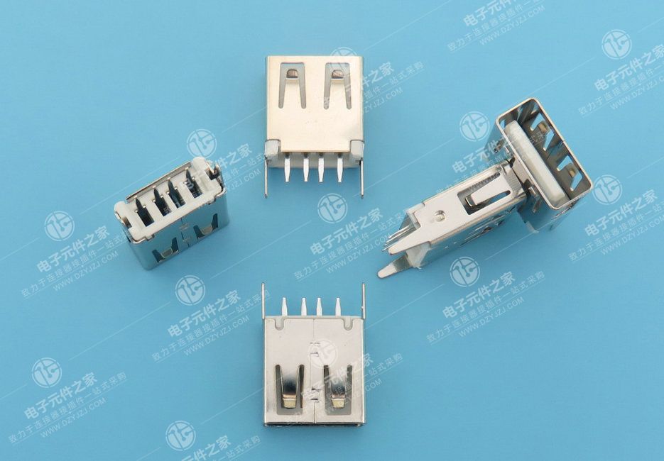 USB AF 180°DIP 13.7 直脚无卷边