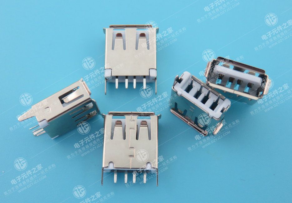 USB AF 180°DIP 13.7 直脚有卷边