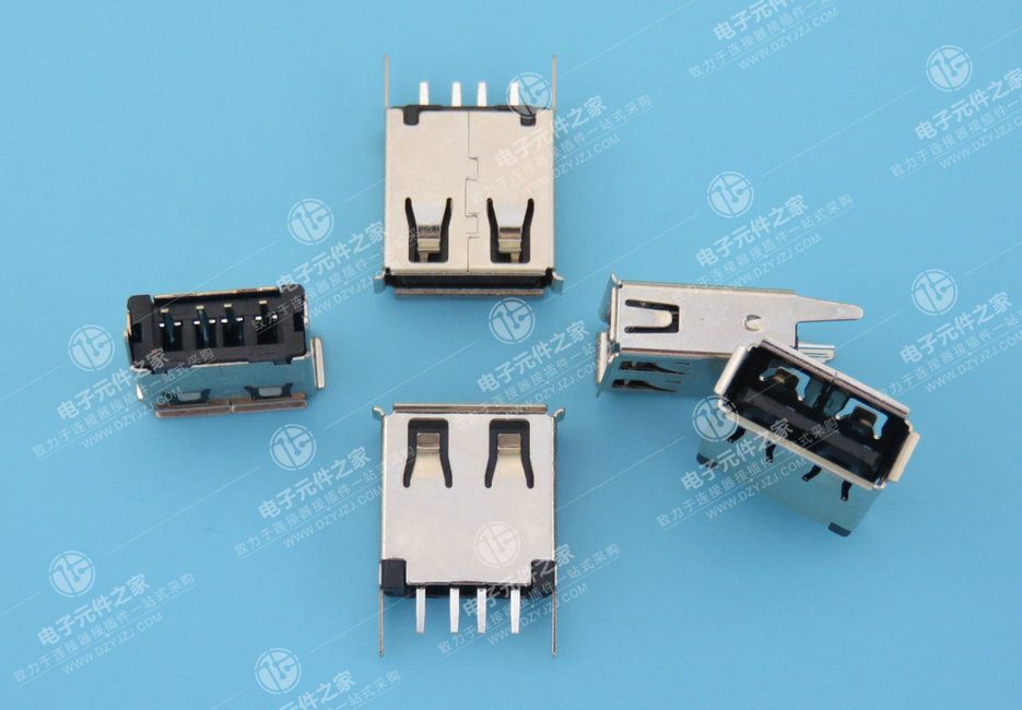 USB AF 180°DIP 13.7 直脚有卷边