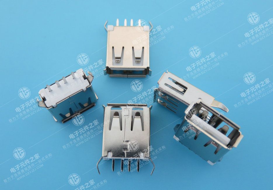 USB AF 180°DIP 15.0弯脚 加塞 有边