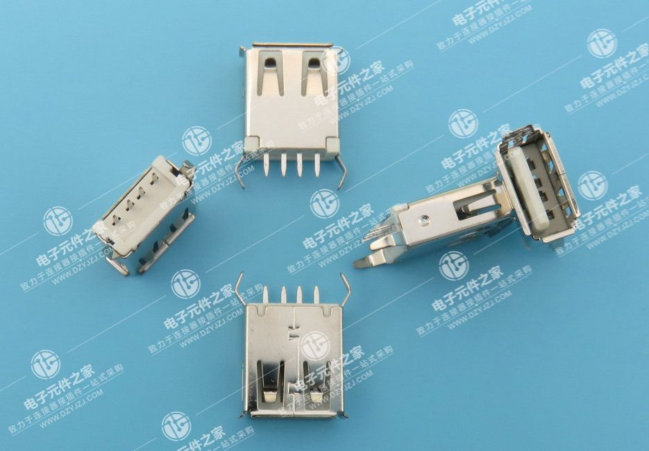 USB AF 180°DIP 15.0弯脚 加塞 有边