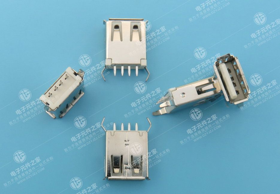 USB AF 180°DIP 15.0弯脚 加塞 有边