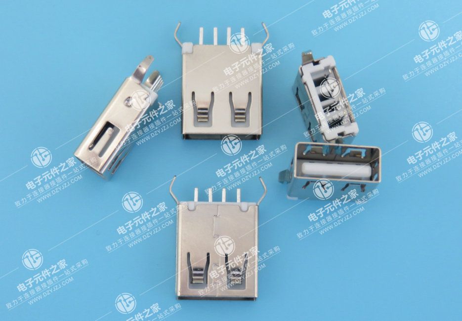 USB AF 180°DIP 15.0H 弯脚无卷边
