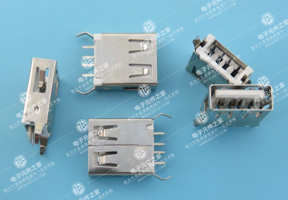 USB AF 180°DIP 15.0H 弯脚无卷边