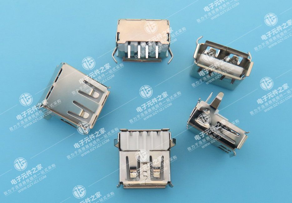 USB AF 90°DIP T型弯脚 带后盖