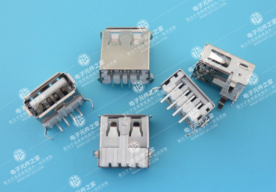 USB AF 90°DIP T型弯脚 有卷边无后盖
