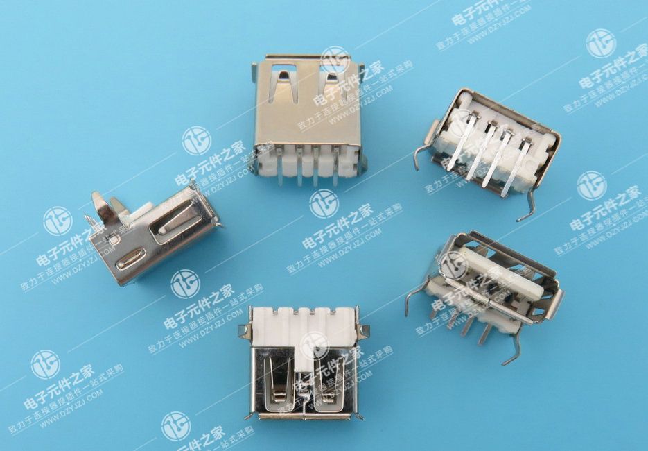USB AF 90°DIP T型弯脚 有卷边无后盖