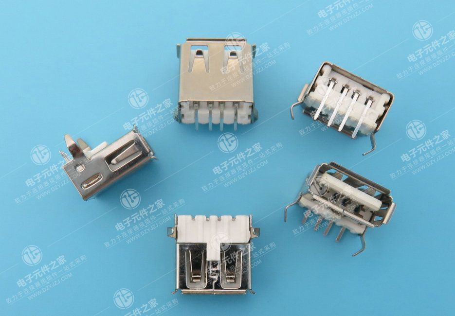 USB AF 90°DIP T型弯脚 有卷边无后盖