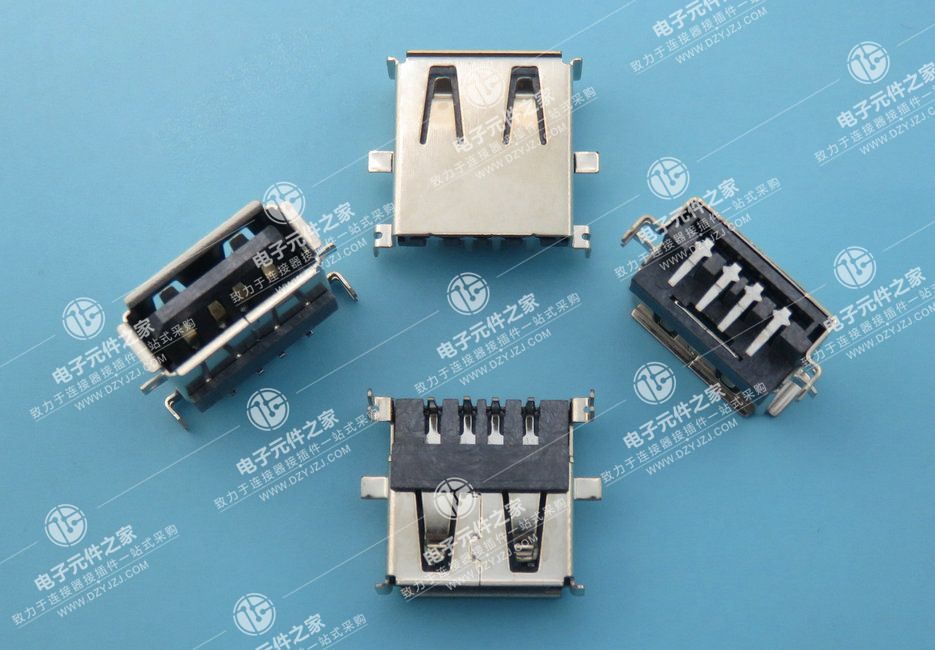 USB AF 90°DIP沉板板上3.5有卷边