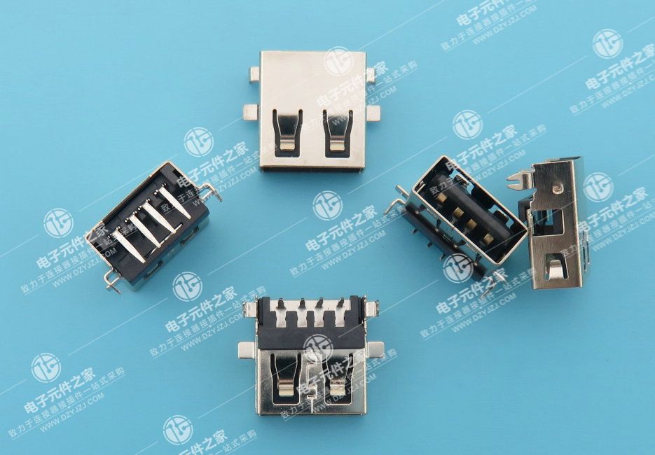 USB AF 90°DIP沉板板上4.9无卷边
