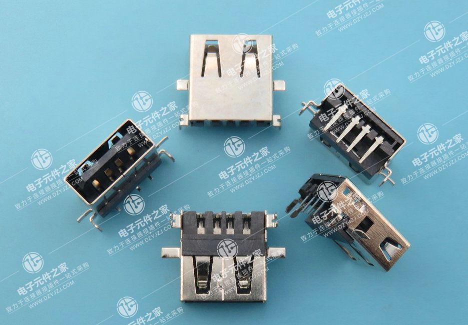 USB AF 90°DIP沉板板上4.9无卷边