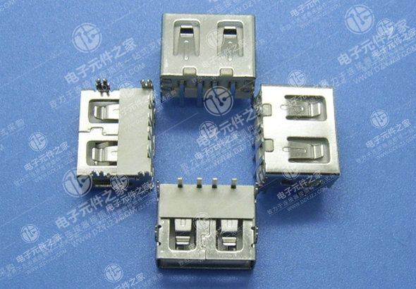 USB AF 90°DIP短体10.0四脚插6.2H无卷边
