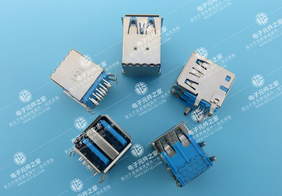 USB 3.0 AF 双层 90°DIP