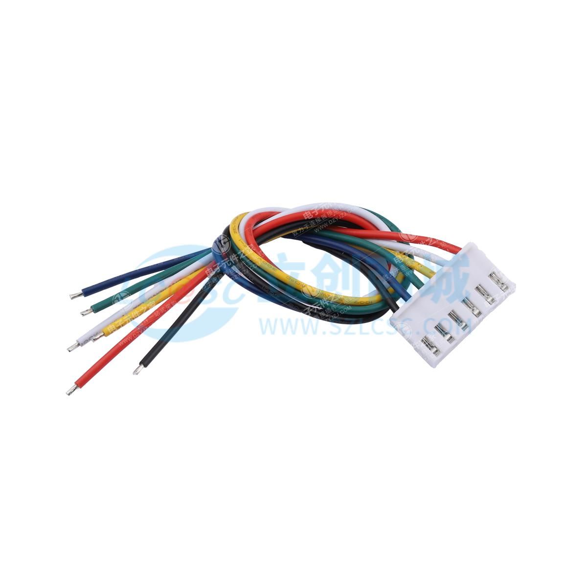 VH3.96mm-6P端子线 单头镀锡3mm 线长200mm 20AWG