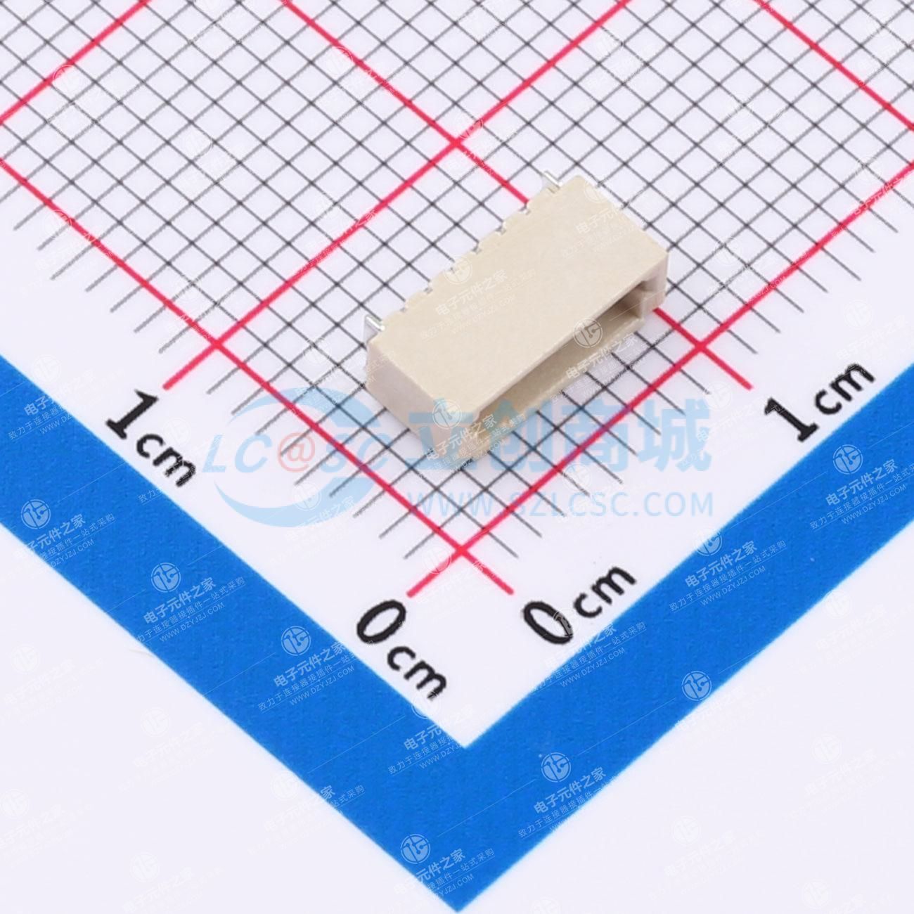 1x6P 间距:1mm 卧贴
