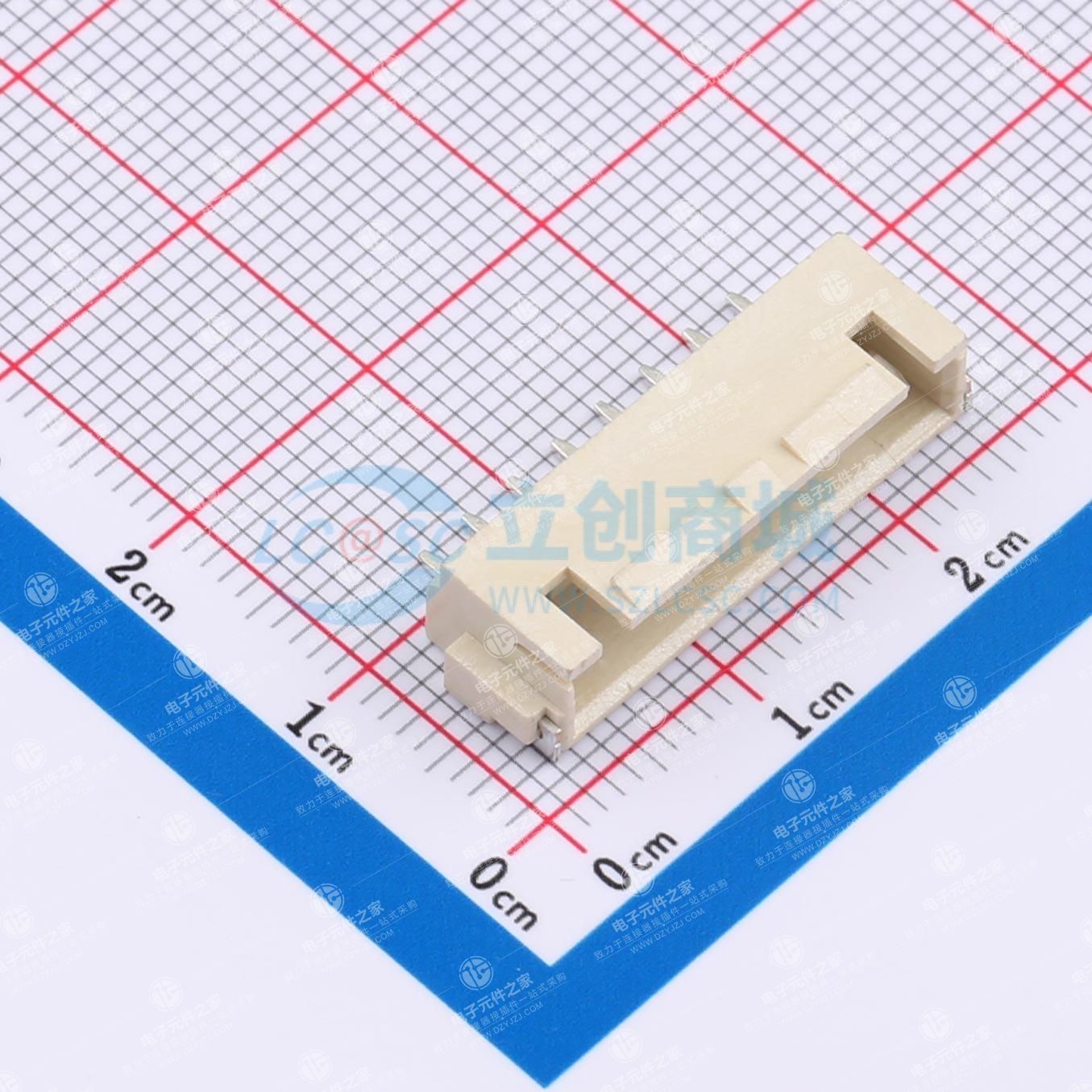 1x8P 间距:2.54mm 卧贴