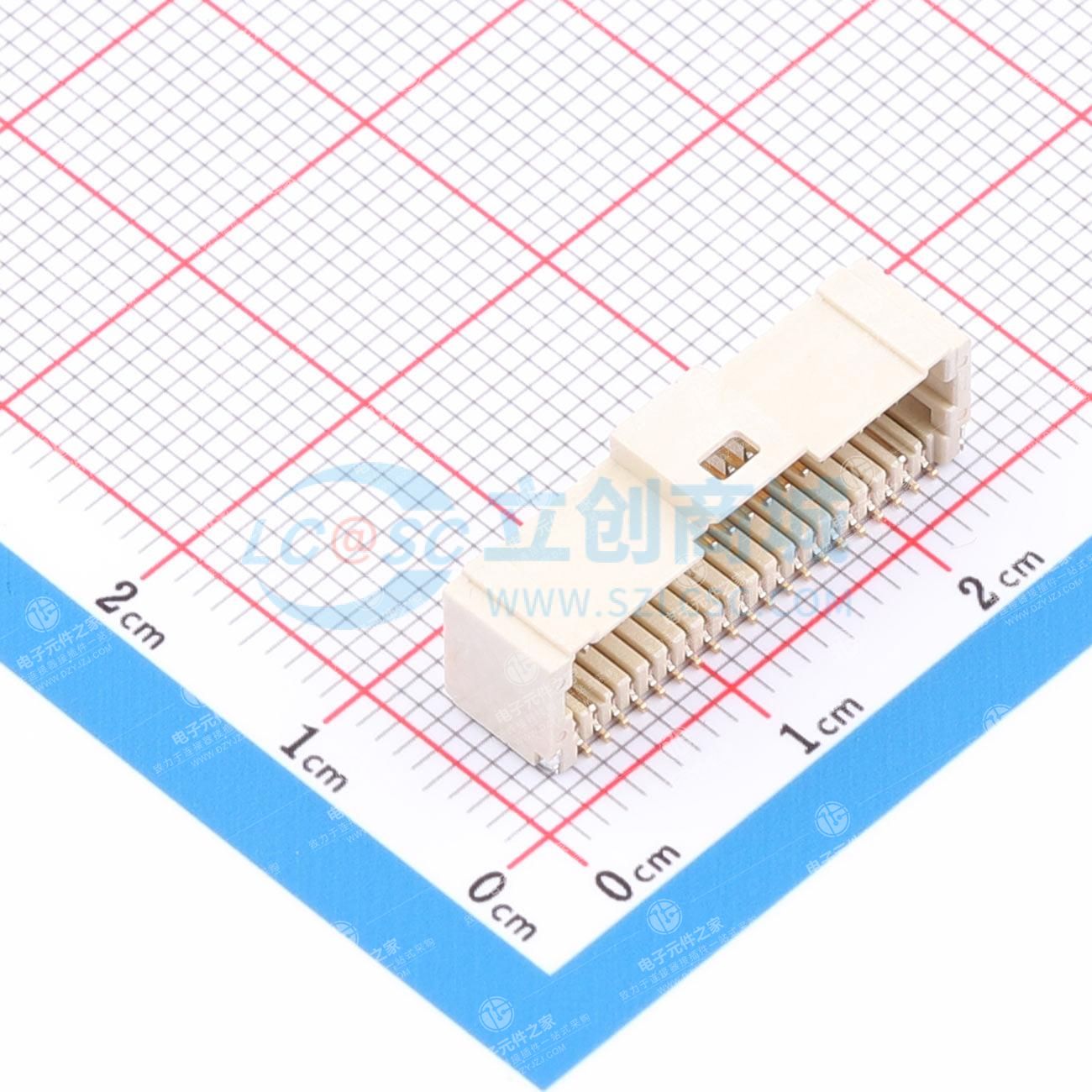 2x20P 间距:1mm 卧贴