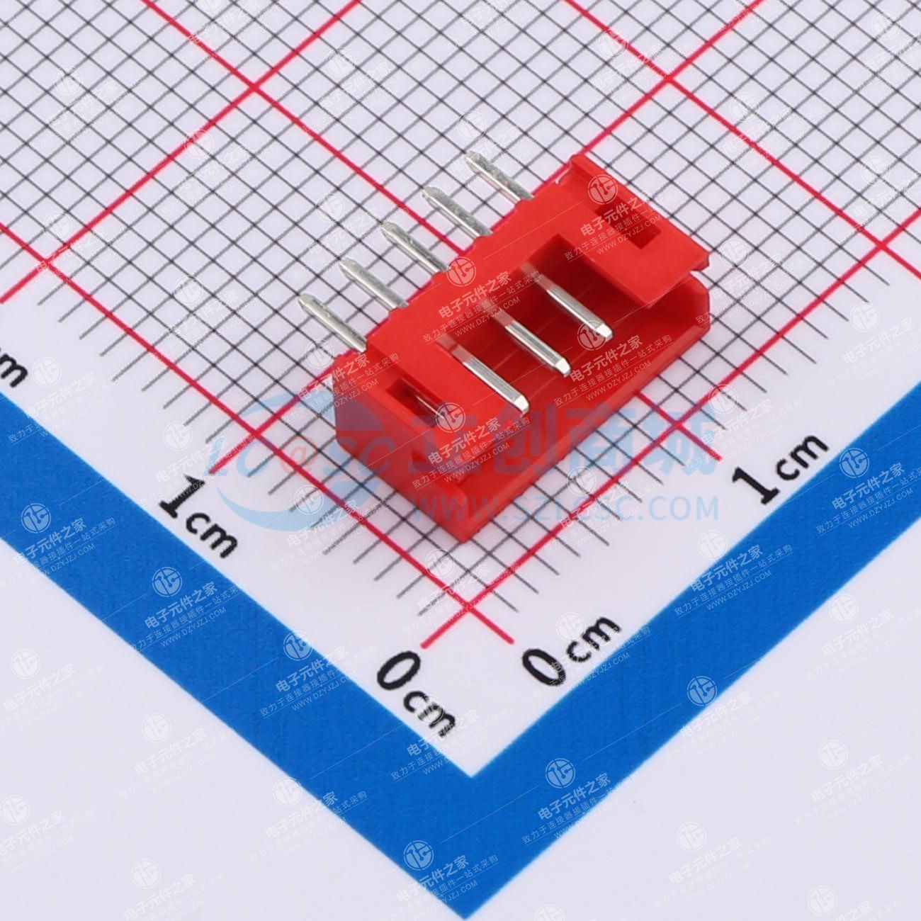 间距2.0mm 直插 红色 1x5P