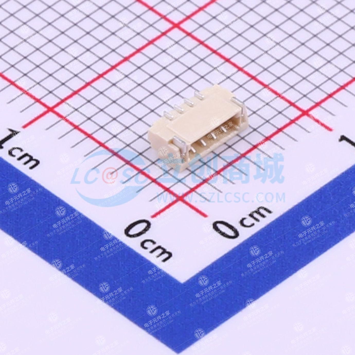 1x4P 间距:0.8mm 卧贴