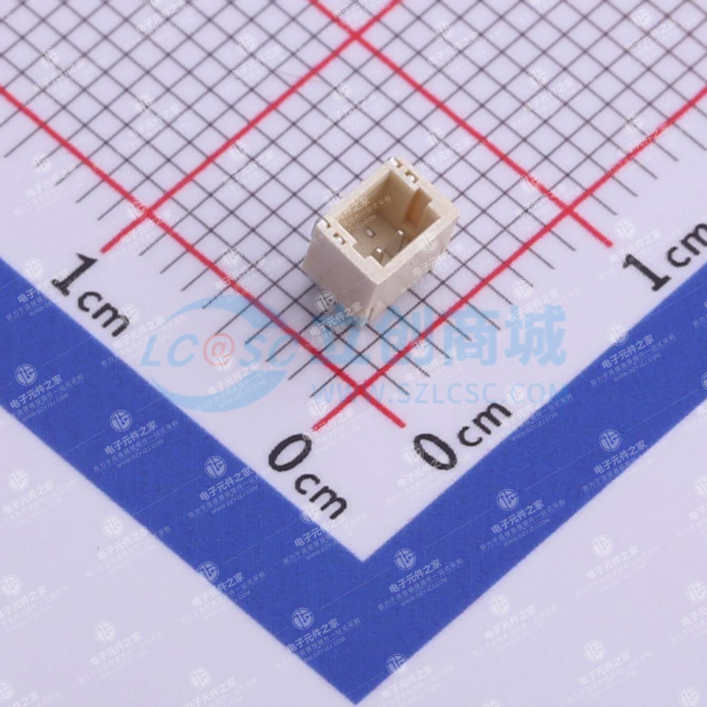 1x2P 间距:1mm 卧贴