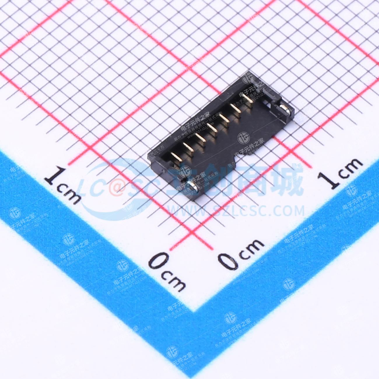 1x7P 间距:1.2mm 卧贴