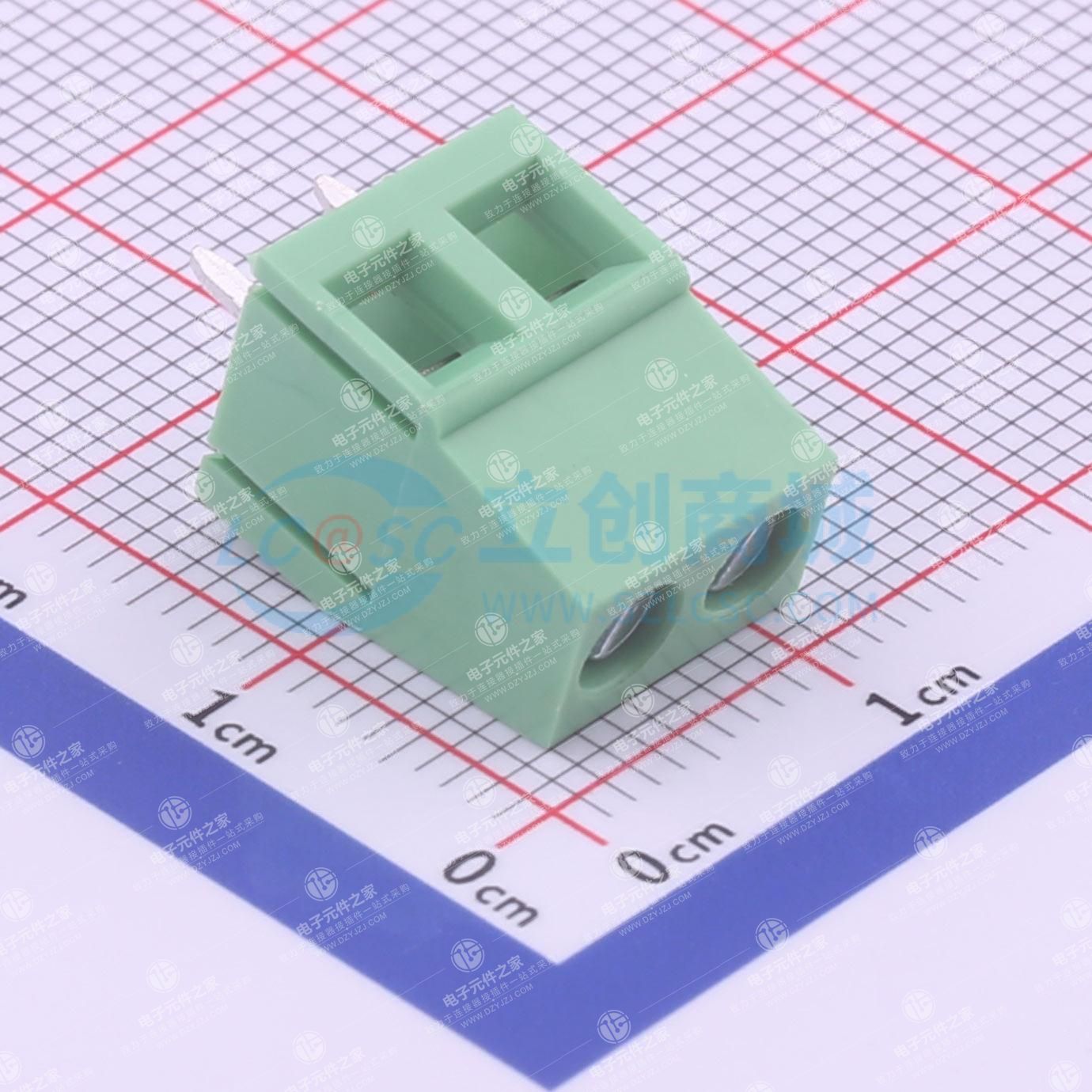 1x2P 5mm 直插 排数:1 每排P数:2