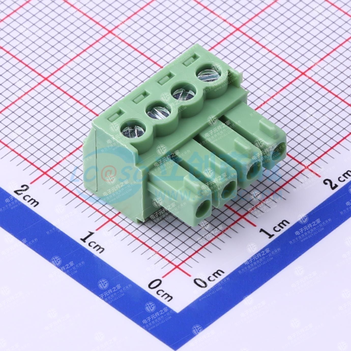 点击查看大图 无固定装置 1x4P 3.81mm 排数:1 每排P数:4