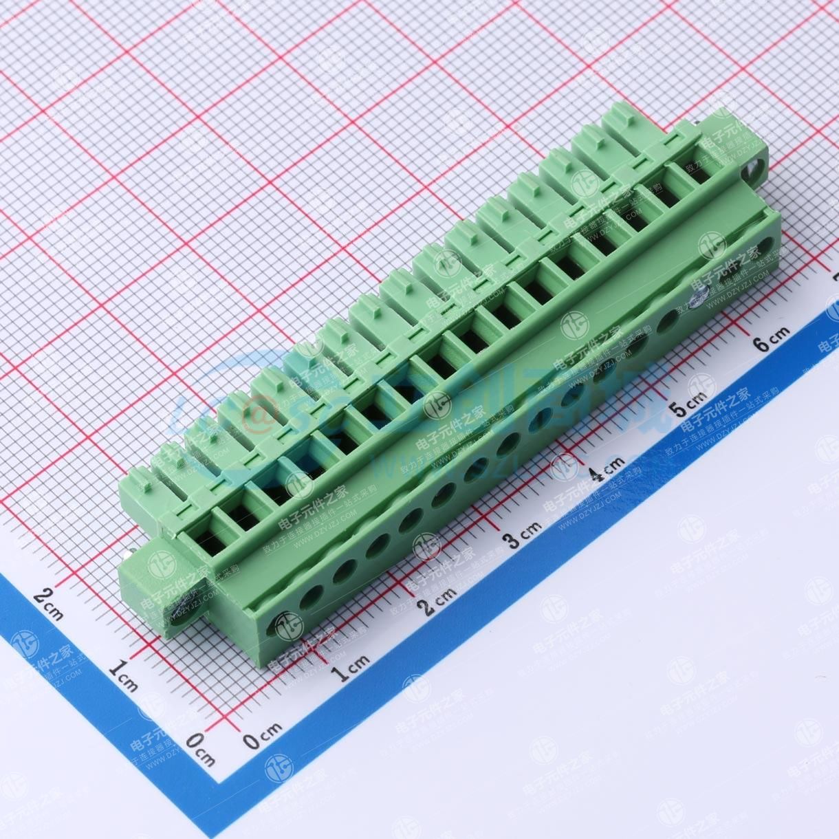 绿色 螺丝固定 1x16P 3.81mm 排数:1 每排P数:16