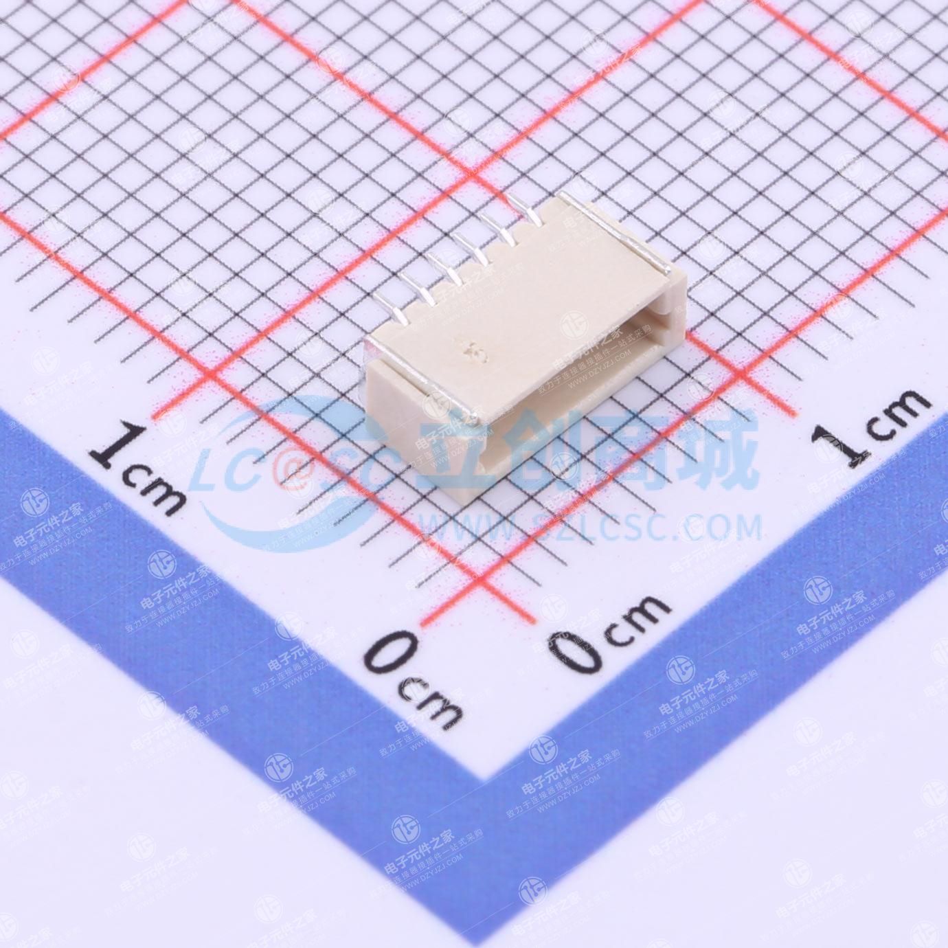1x6P 间距:1mm 卧贴